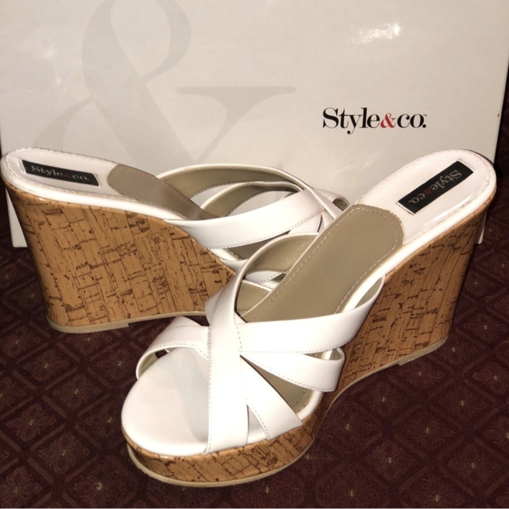 Patent Leather Wedge Slide Heels